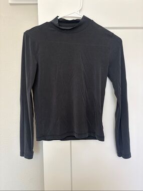 American Apparel Charcoal Mock Neck Top